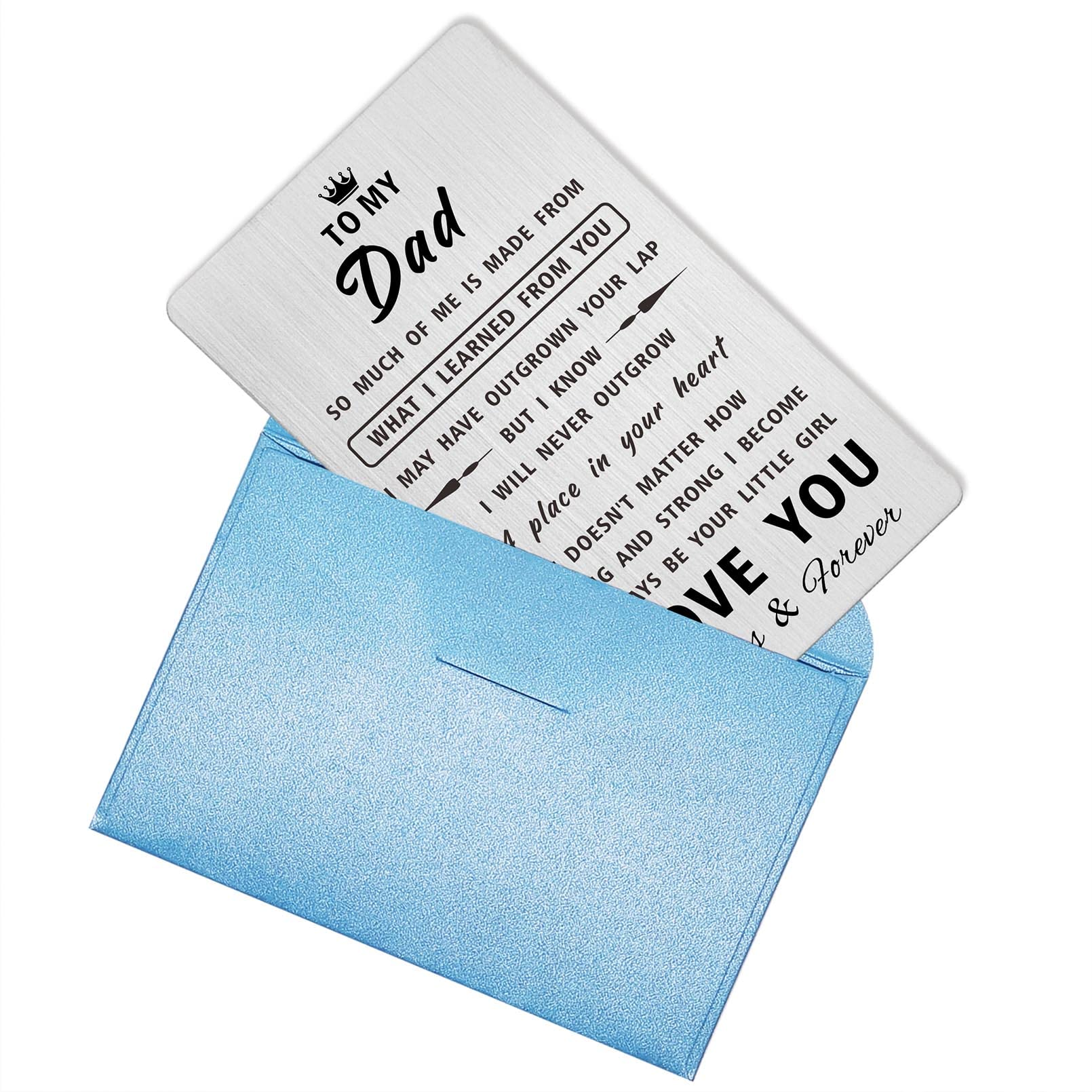Gravierte Metall-Karte Für Vater Von Der Tochter – „I Need To Say I Love You Dad“, Brieftaschenformat