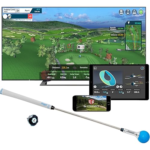 PHIGOLF Home Golf Game Simulator: Enjoy Interactive Golf with Motion Sensor & Swing Stick for Indoor & Outdoor Fun – 38,000+ Courses Worldwide, Compatible with Android, iOS, APP & E6 Connect