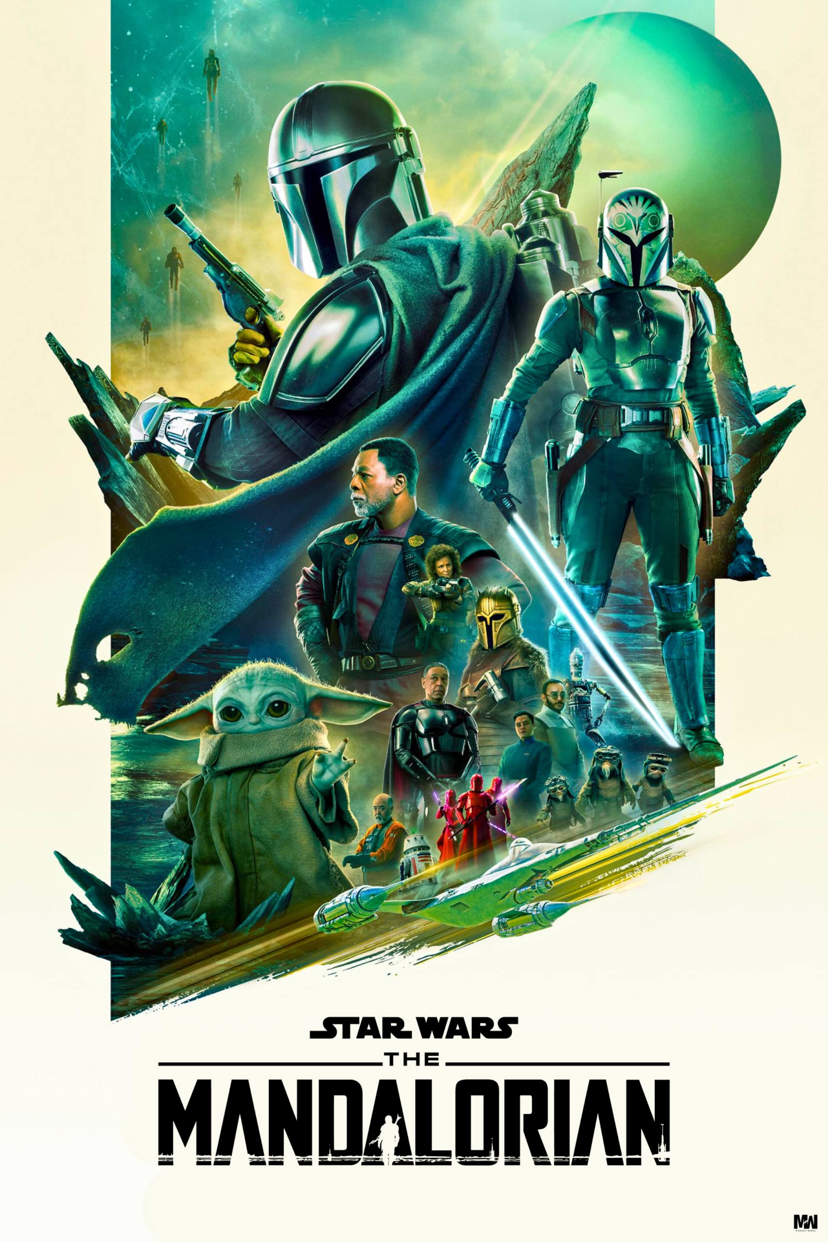 Midnight Works Star Wars The Mandalorian Poster 12 x 18 inch 300