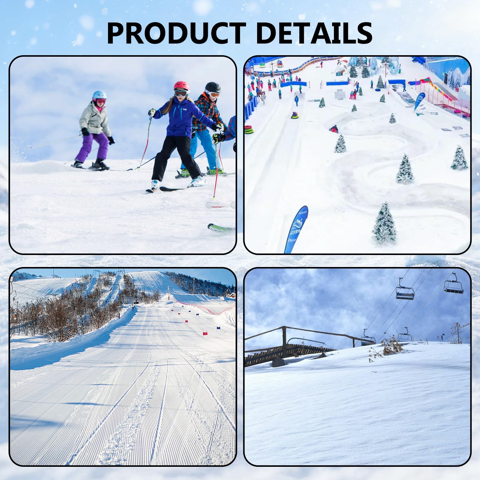 Scooter da Neve/Slitta da Snowboard Professionale, Adolescenti E Principianti Sci Rotanti A 360°, per Adulti con Sci Posteriori Rotanti E Anima in Legno A5 Black