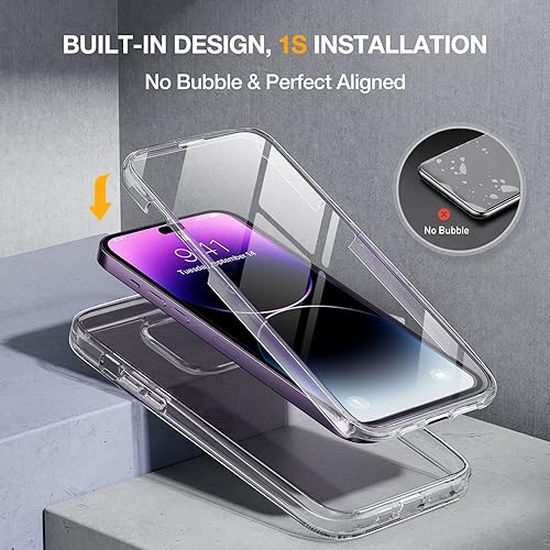 Miniatura 212 de Miracase Glass Series - Funda para iPhone 11 de 6.1 pulgadas, funda resistente de cuerpo completo mejorado con protector de pantalla de vidrio Negro