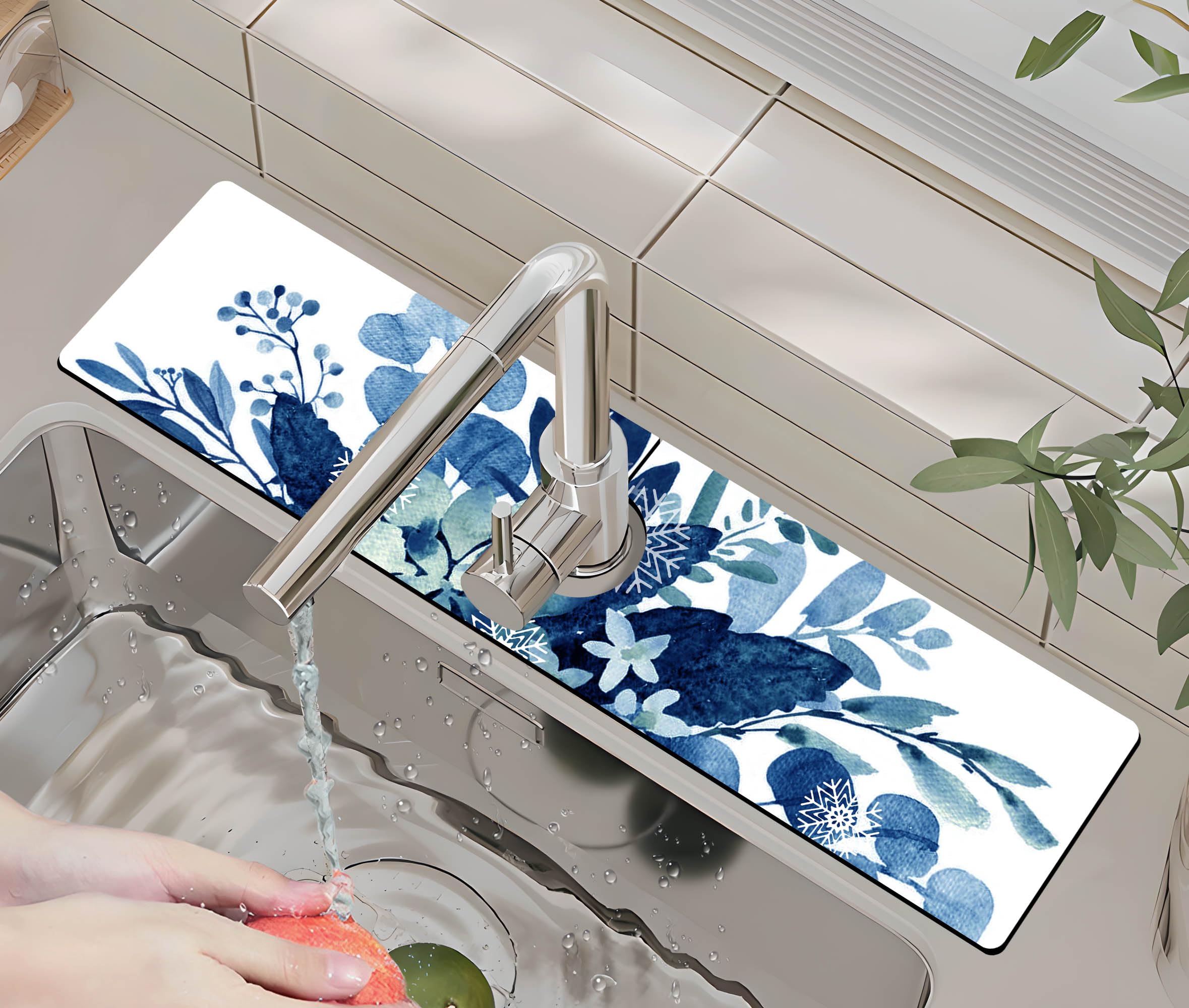 Protector contra salpicaduras para fregadero de cocina y baño tipo tapete de secado