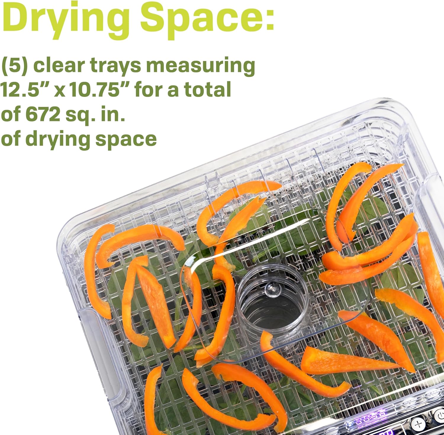 Доод тал view of a NESCO FD-5TC drying tray showing the bottom-mounted fan