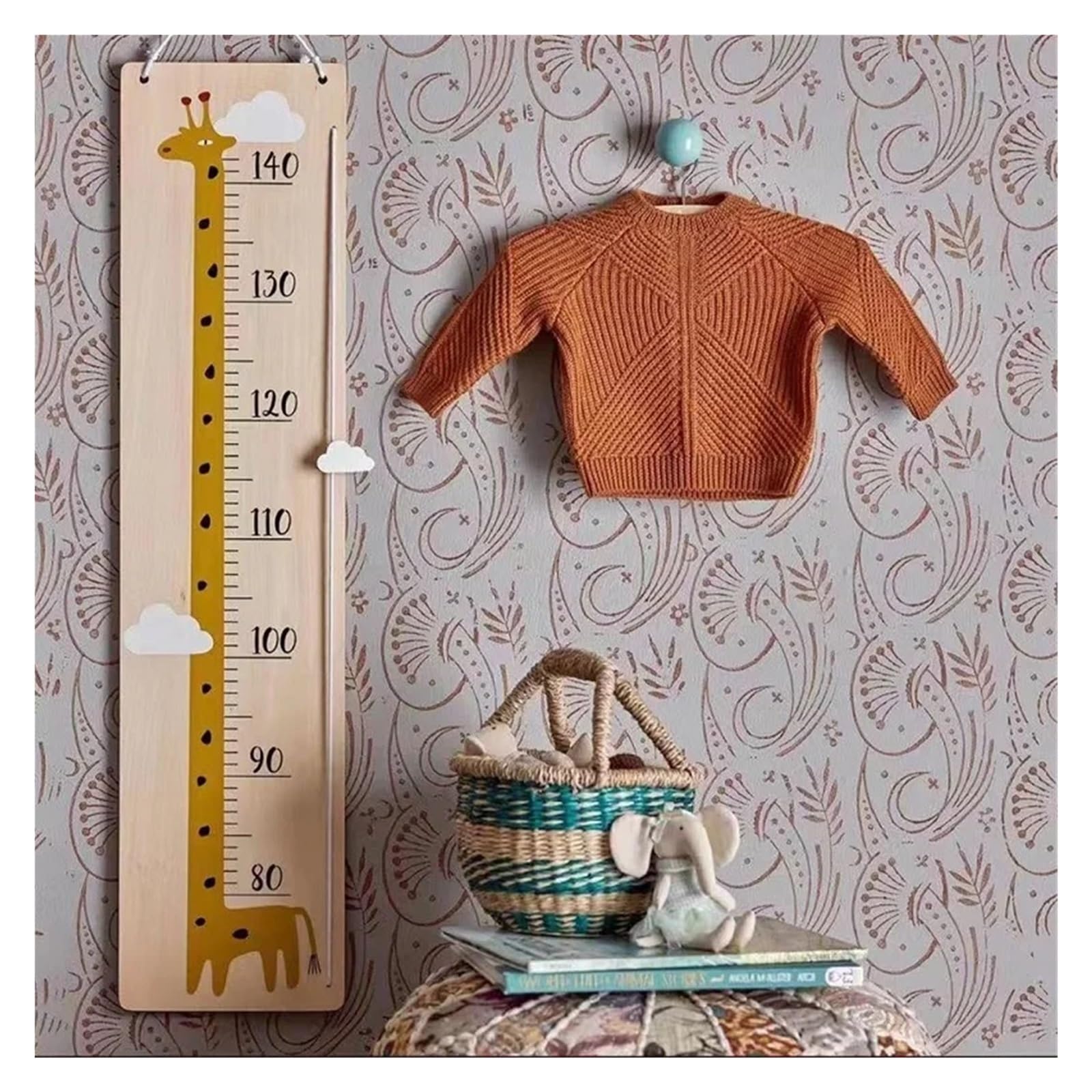 Metro Bambini Parete Grafico dell'altezza dei bambini Misuratore da parete in legno Misuratore di crescita del bambino Righello sospeso Decorazioni for la camera dei bambini Puntelli for foto giraffa