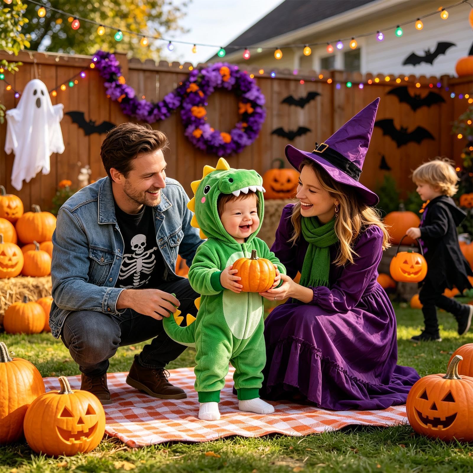 Costume da dinosauro per bambini - Costume con cappuccio per Halloween |
