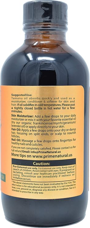 PRIME NATURAL Organic Tamanu Oil (4oz) & Organic Moringa Oil (4oz) Bundle - USDA Certified - Cold Pressed, Virgin, Unrefined, Vegan