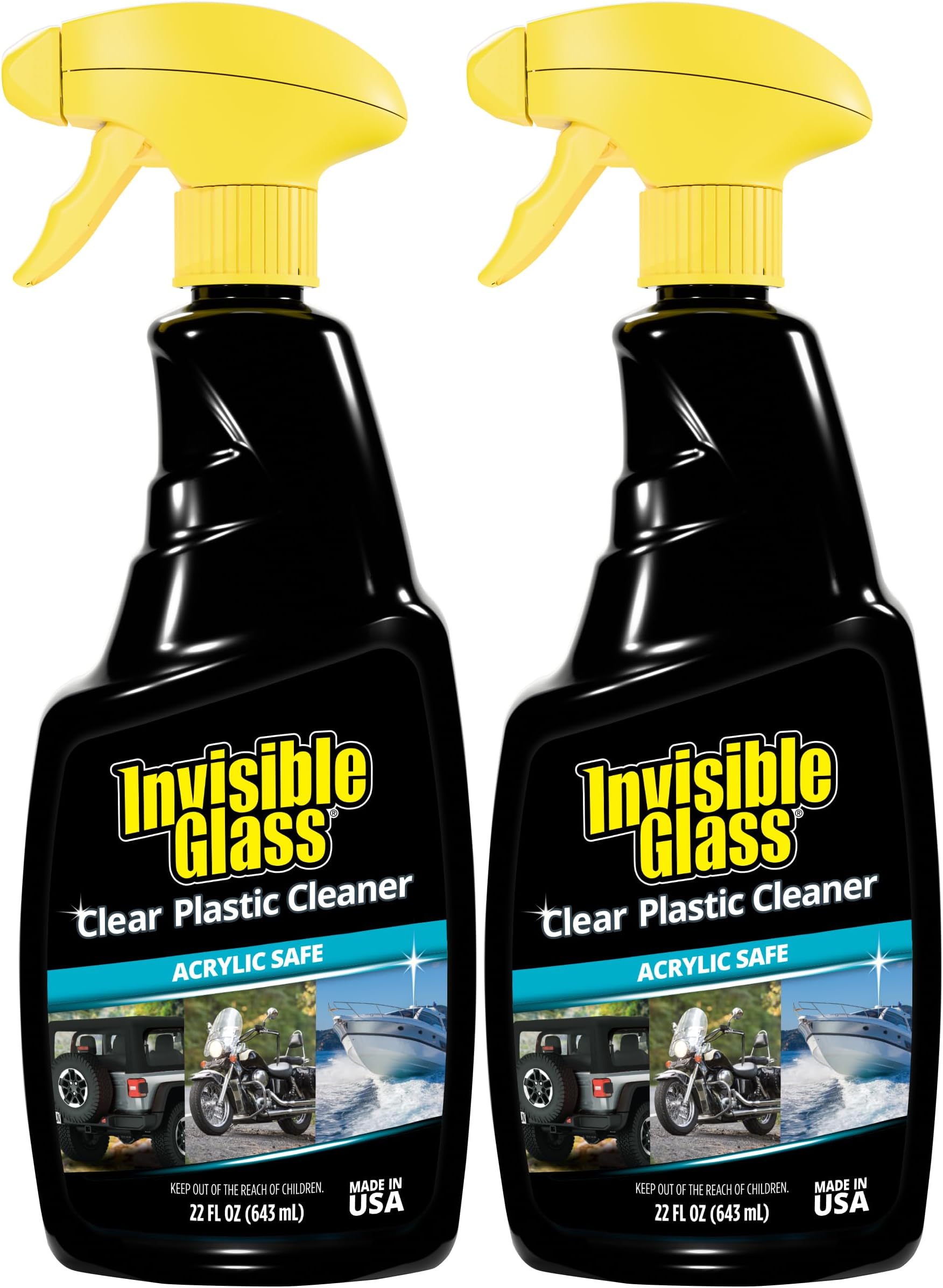 Invisible Glass Clear Plastic Cleaner, 22 fl oz, 92084 (Pack of 2)