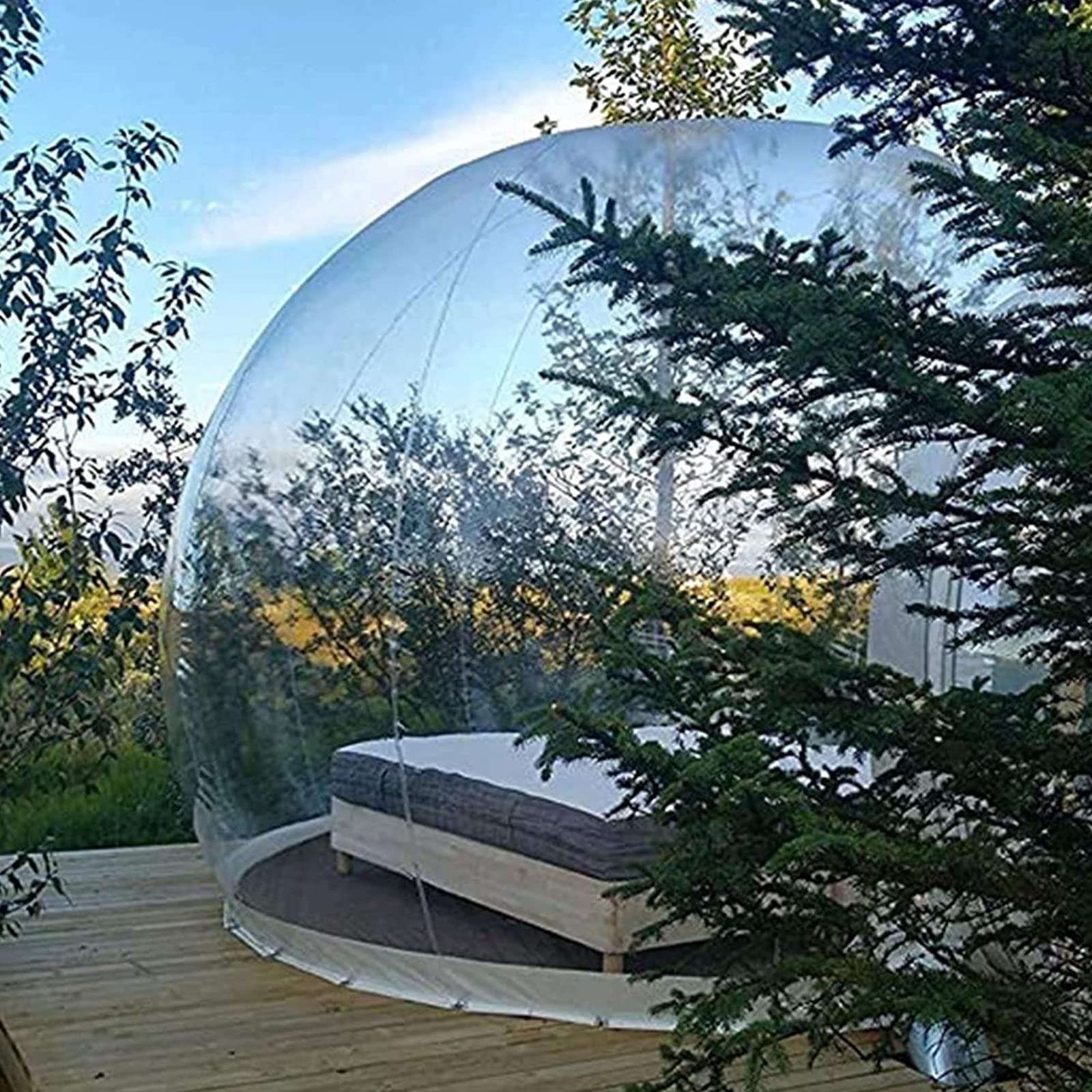 Casa de burbujas inflable, tienda de campaña transparente para dos personas, impermeable y adecuada para todas las estaciones