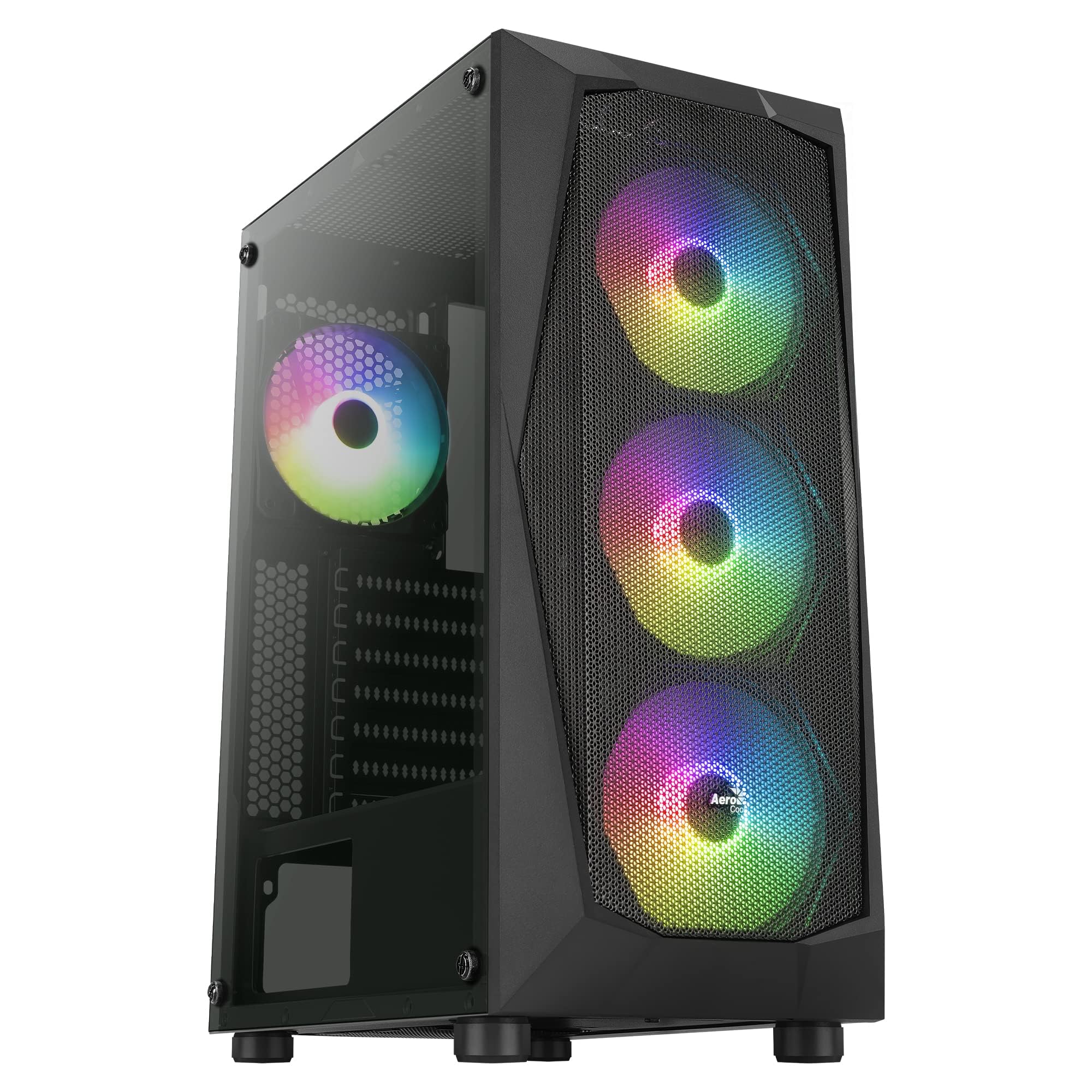 AeroCool CS107 V2 MicroATX PC Case Side Window 3 x 120mm FRGB Fan CS107V2 Black — view 22