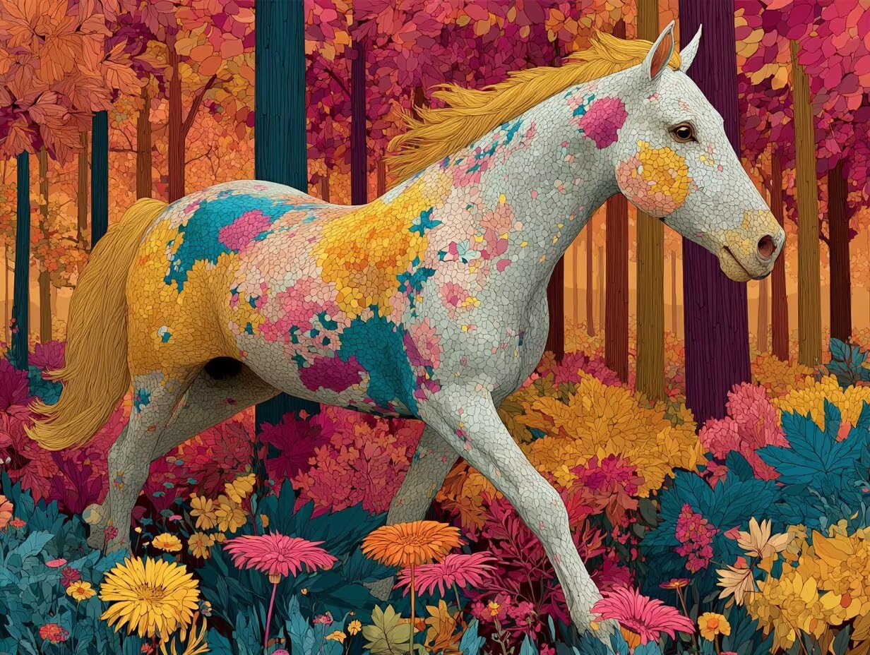 Horse zestaw do malowania według liczb, dla dorosłych, dla początkujących, zestaw do majsterkowania dla dorosłych, z pędzlem i farbą akrylową, zestaw do malowania według numerów, dekoracja domu