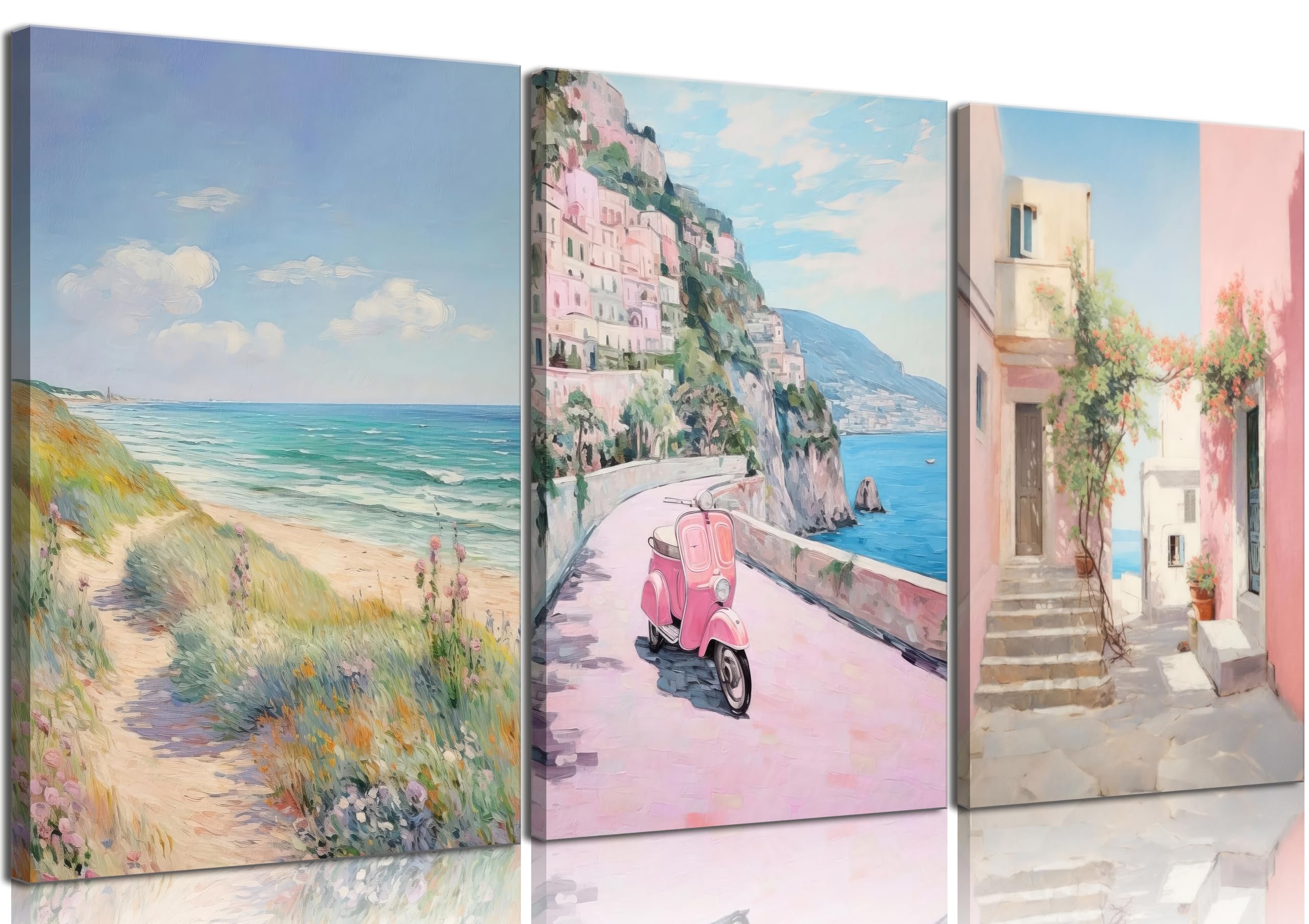 View 1 of *** only 2*** ESPWTOUD 3-Piece Amalfi Coast Canvas Wall Art