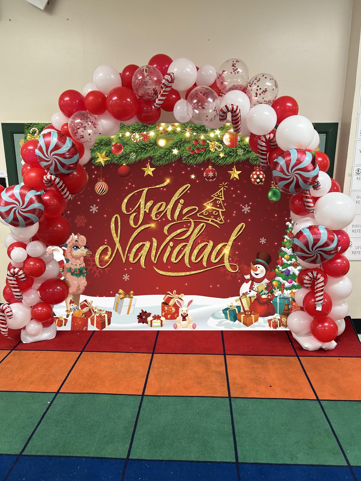 Cartel de Feliz Navidad, telón de fondo de Feliz Navidad, decoraciones de Navidad de 10 x 8 pies, letrero de Feliz Navidad para decoración de fiesta de invierno, suministros para fotos