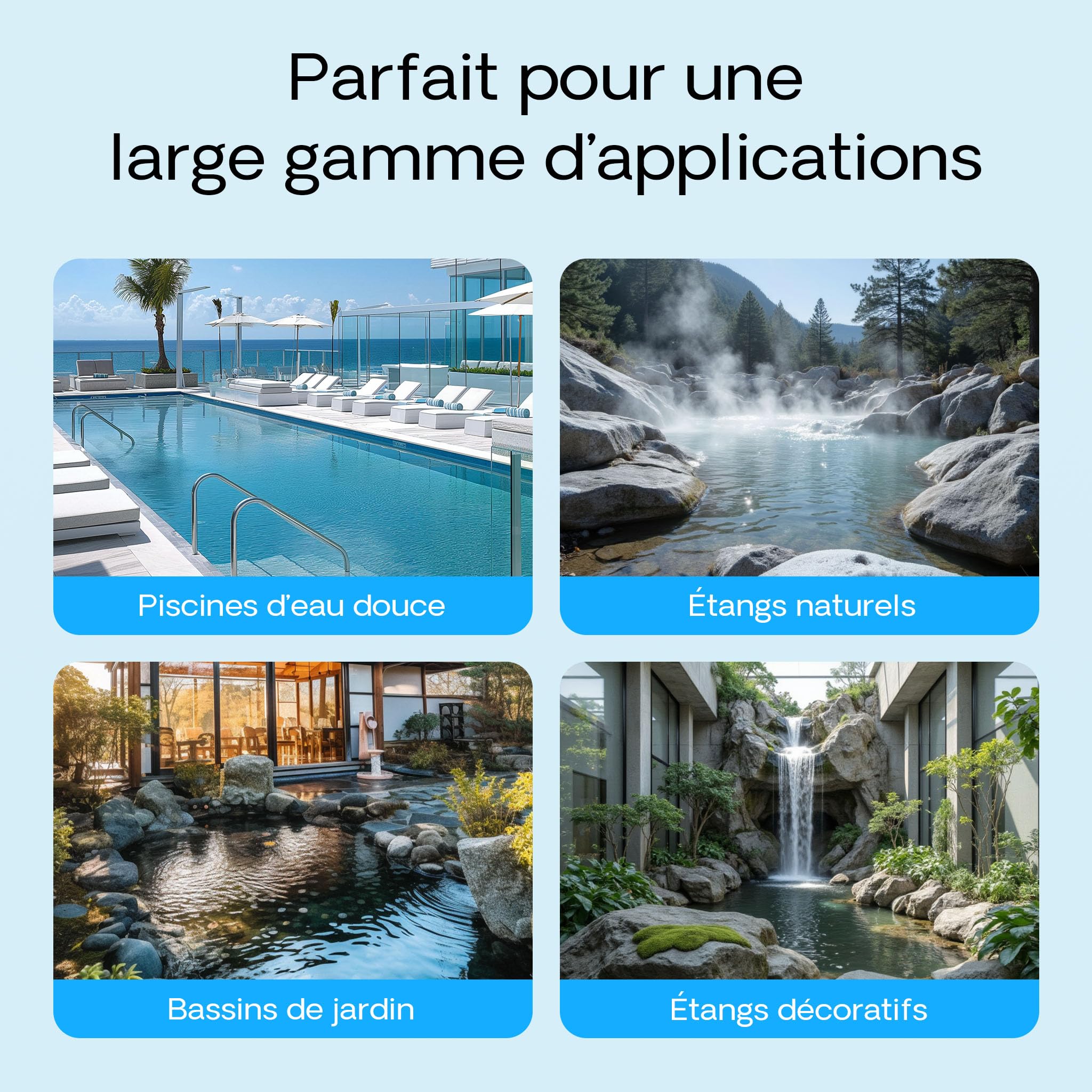 SunSun Bac pour Cascade ou Cours d’Eau en Matière Plastique renforcée de Fibre de Verre 60L