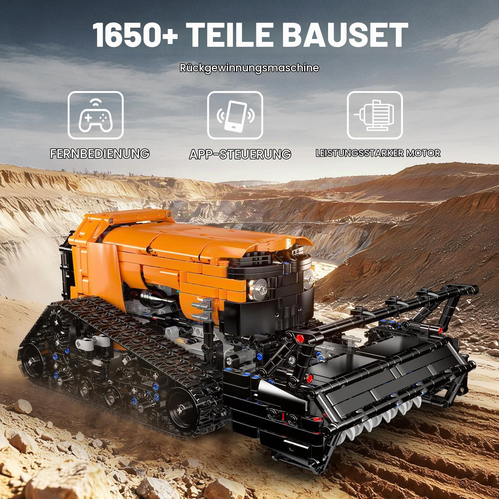 Mould King 17086 Recycling Machine Klemmbausteine Bausteine Kit, APP Fernbedienung Elektrotechnik Fahrzeug Modell Bausatz Set, für Jugendliche im Alter von 14+ (1650+ Teile)