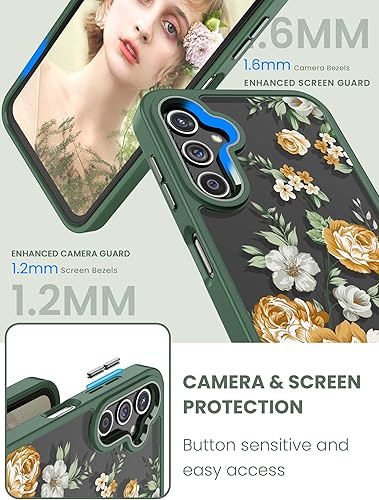 Miniatura 3 de Funda para Samsung Galaxy A14 5G con protector de pantalla de vidrio templado 2 unidades, protección de grado militar TPU suave y policarbonato