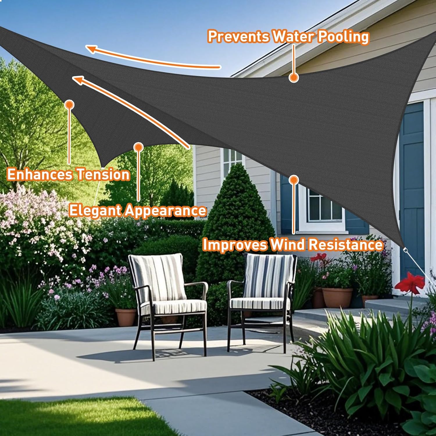 Artpuch Rectangular Breathable UV Block Sun Shade Sail Outdoor Covering Cloth for Deck, Backyard, 12'X16', Dark Grey (Customized Available)