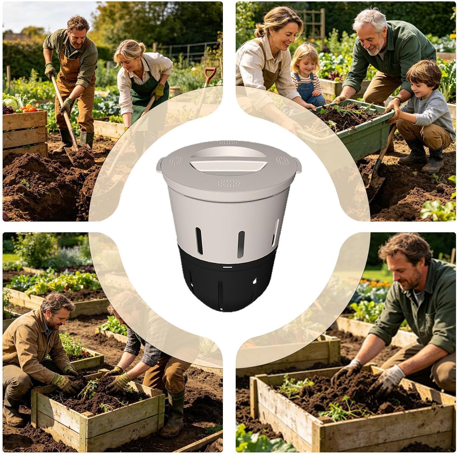 In Ground Composter - Soil Compost Bin, Garden Waste Digester, Backyard Decomposition Unit | Earth Fermentation Chamber For Growers Homeowners Homesteaders Beginners Backyard School Projects Farm Lawn