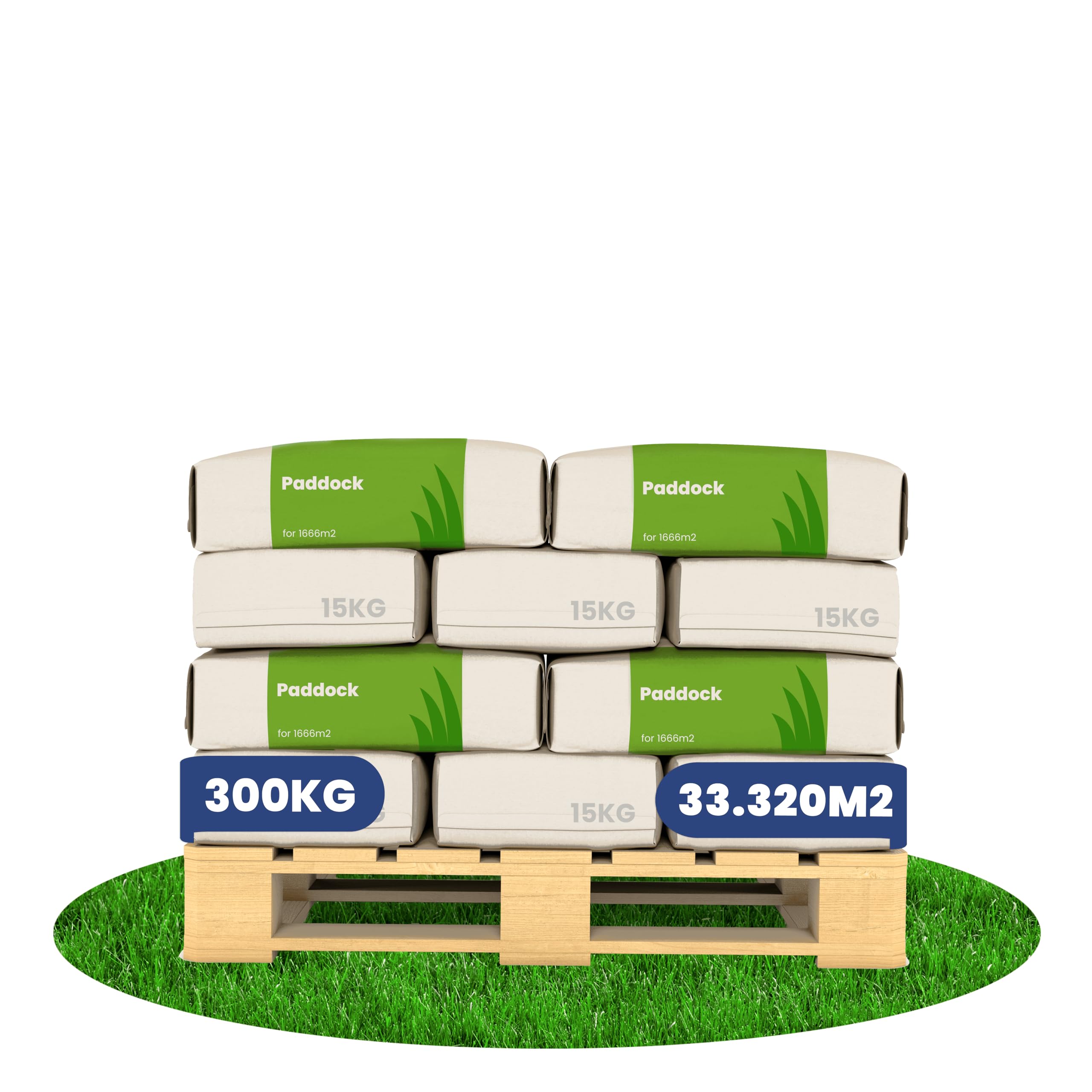 Semi Di Erba Per Paddock - 300kg = 15000m2 | Miscela Per Pascolo E Paddock - Erba Densa E Robusta - Povera Di Fruttani - Ricca Di Nutrienti - Organifer