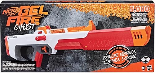 Miniatura 12 de Pistola Nerf Pro Gelfire Ghost de acción de proyectiles, cañón de impulso extraíble, 5000 rondas de gel, tolva integrada de 100 rondas, gafas
