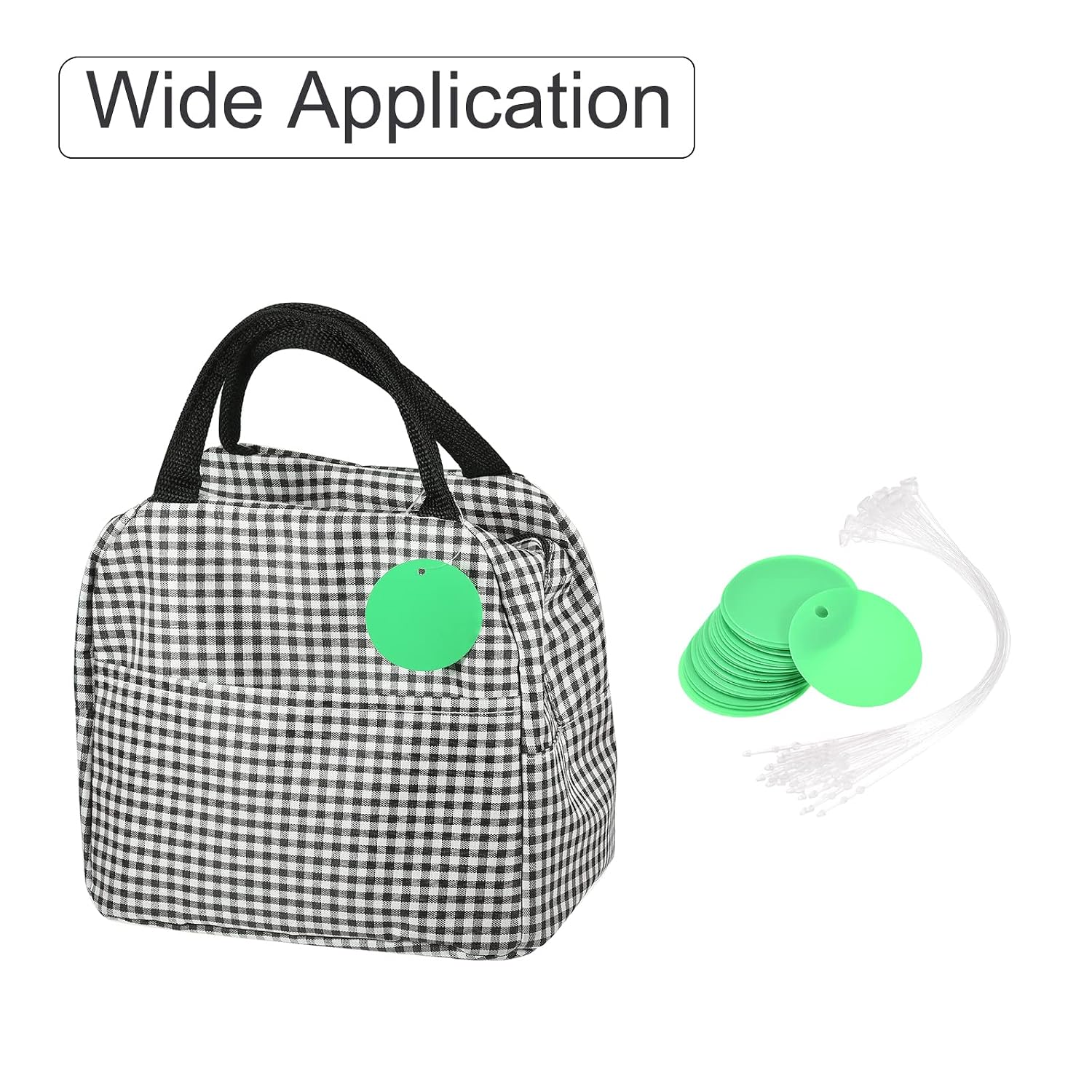 MECCANIXITY 1.17 Inch Round Plastic Tags Tear Proof and Waterproof for Inventory Asset Identification,Price Tags with Tie Green Pack of 25