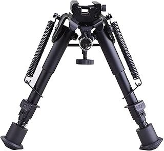 Rifle Bipod CNC QD 6.5-9 inch Adjustable Spring Return Bipod with Quick Release Adapter, Rubber Feet - TWOD
