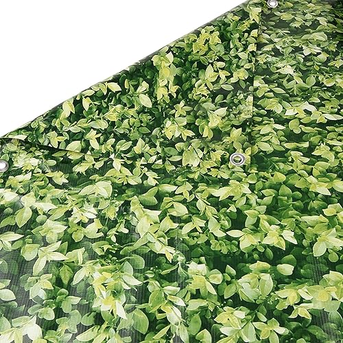 Miniatura 5 de Pantalla de privacidad para balcón de PVC de Naimorui, cubierta decorativa para balcón con cuerda de nylon - 34' x 180' Verde (Green leaves)