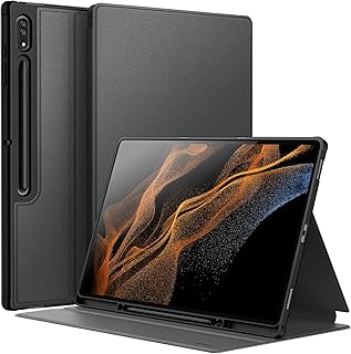 JETech Capa para Samsung Galaxy Tab S8 Ultra 14,6 Polegadas 2022 com S Pen Suporte de Lápis, Suporte Fólio Slim Tampa Protetora Mesa, Ângulo de Visão Dupla (Preto)