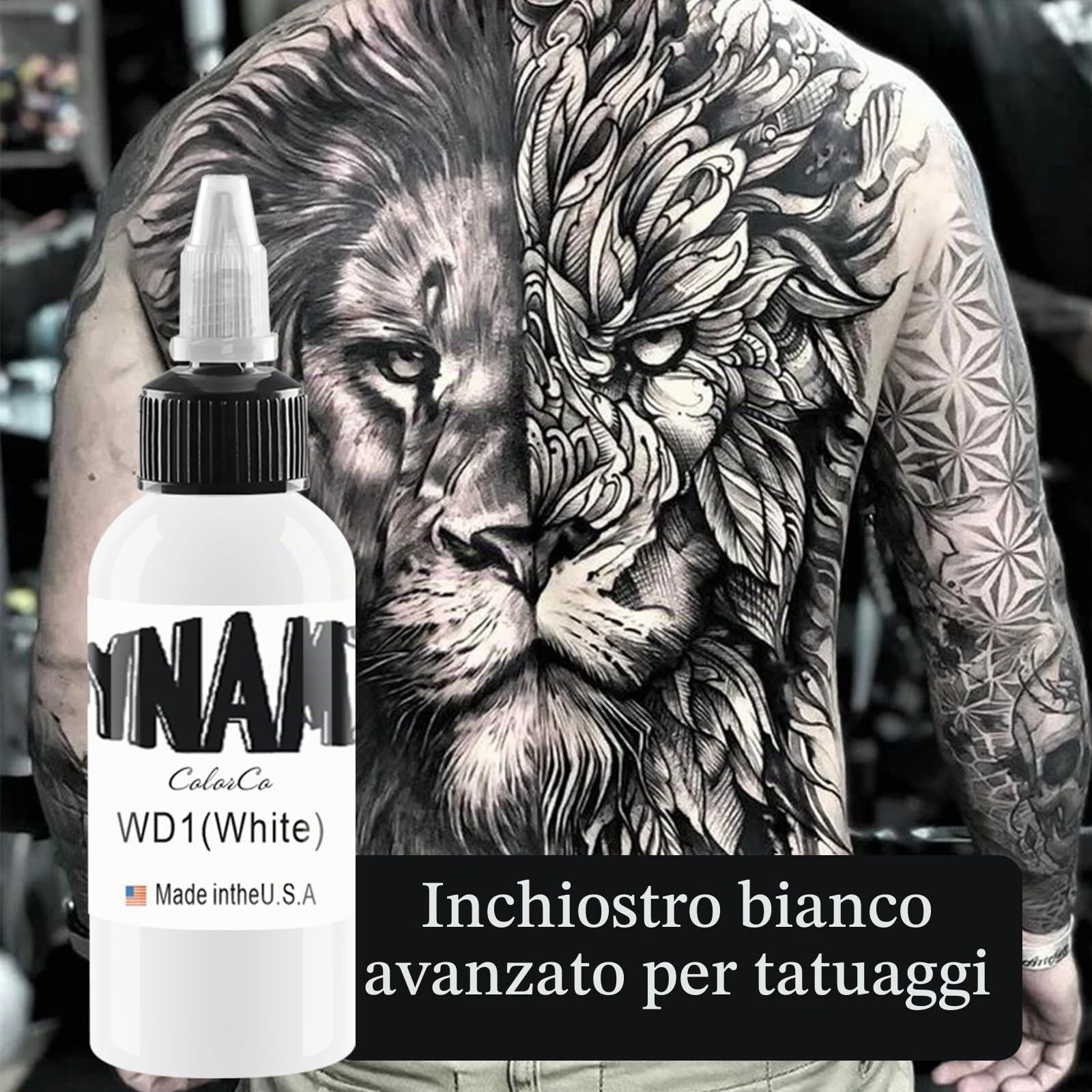 Inchiostro per tatuaggi, inchiostro per tatuaggi bianco, inchiostro ultra bianco, adatto per l'uso con inchiostro di qualsiasi altro colore (30 ml)
