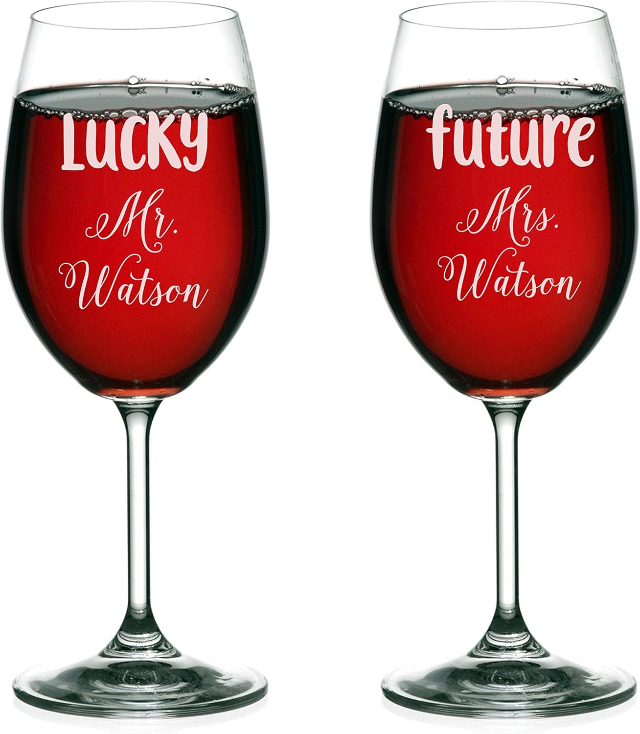 Bride Groom Names & Date Engraved Set of 2 Glasses, Customized Wedding Toast Wine Flute Set, Wedding Toasting Glasses - Personalized Flutes