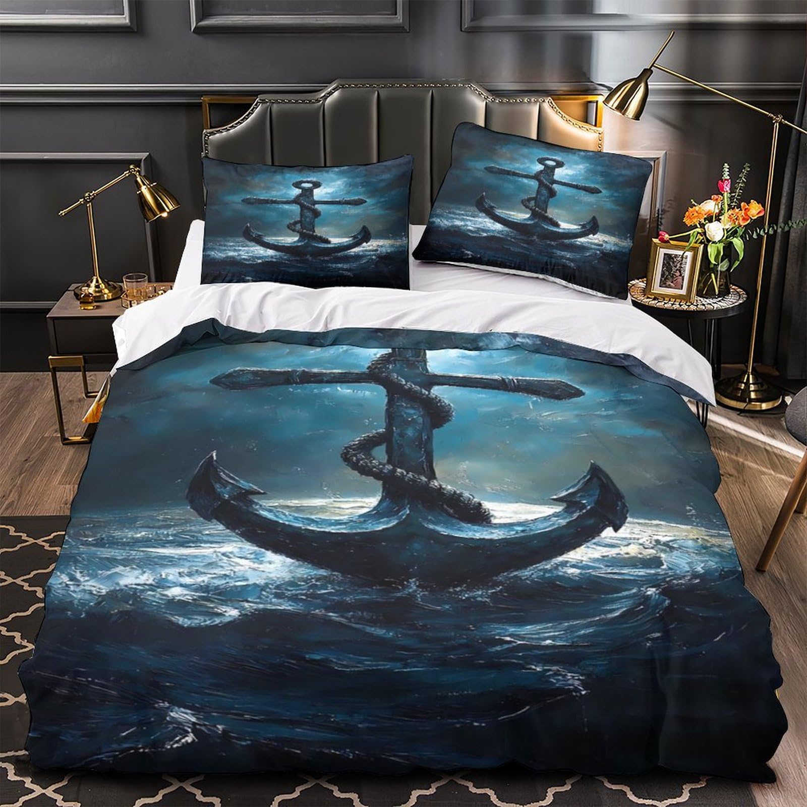 Housse de couette effet super douce confort 3D contre lit double froissé