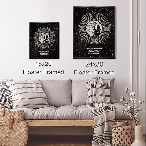 Vista 24 de Letras de música personalizadas, canciones, lienzo/fotos sin marco/impresiones enmarcadas con corazón en nombres de corazón, fecha de carga de fotos