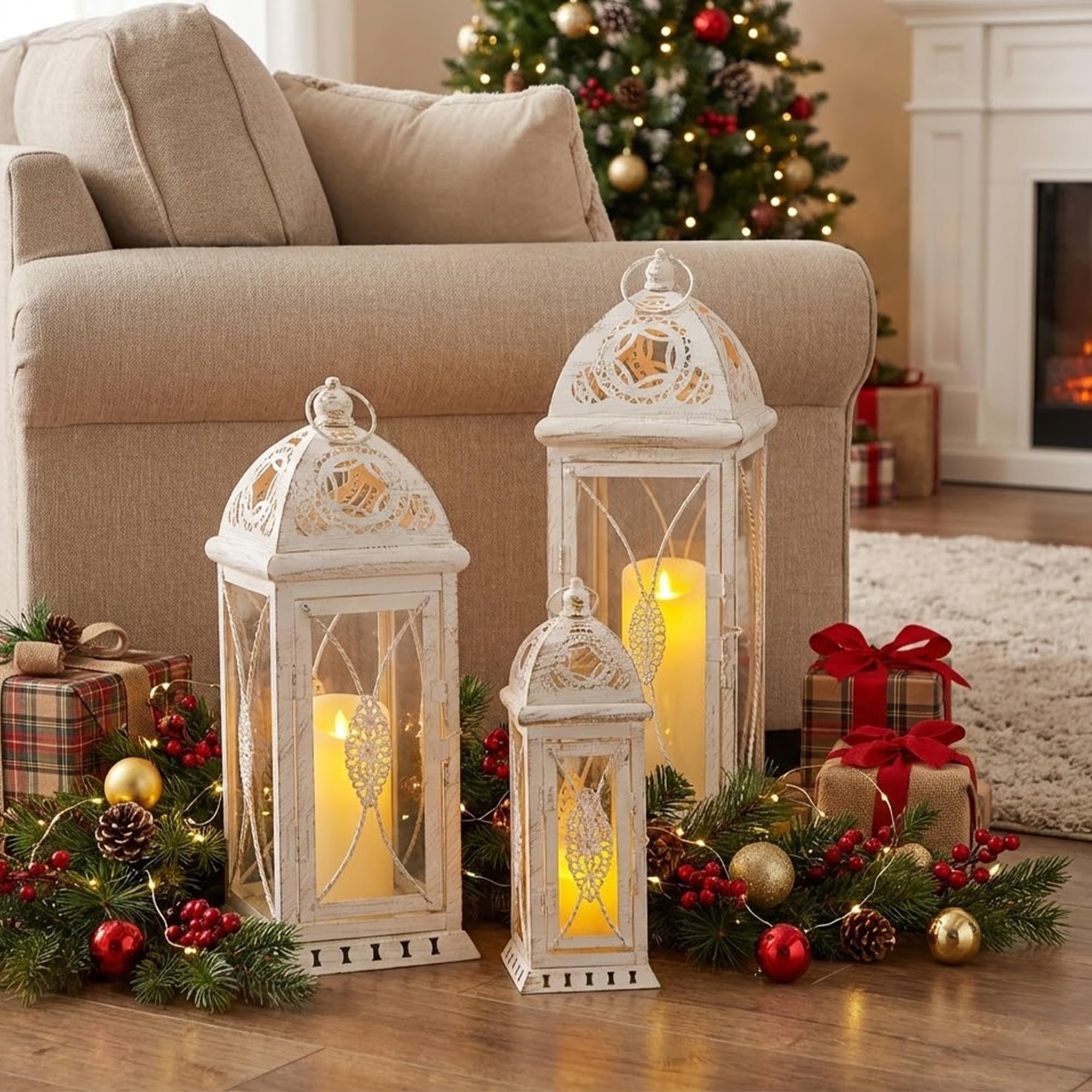 Amazon.com: TRIROCKS Set of 3 Large Decorative Candle Lanterns 22