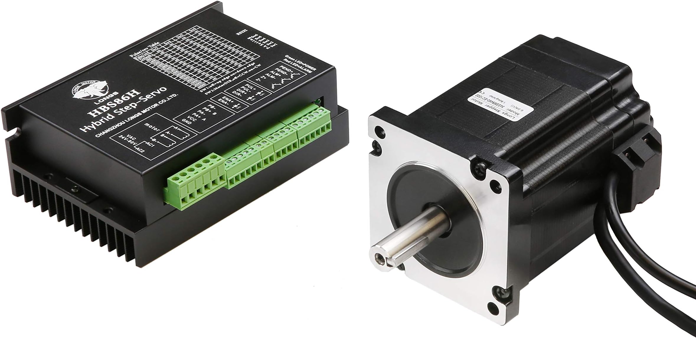 LS nema34 closed loop servo motor 12.5NM 6.0A with 3m cable& driver HBS86H 24-74VAC for CNC machine