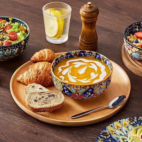 Miniatura 6 de vancasso Juego de vajilla de 18 piezas, platos y cuencos, juego de platos de porcelana para 6, aptos para microondas y lavavajillas, resistente a