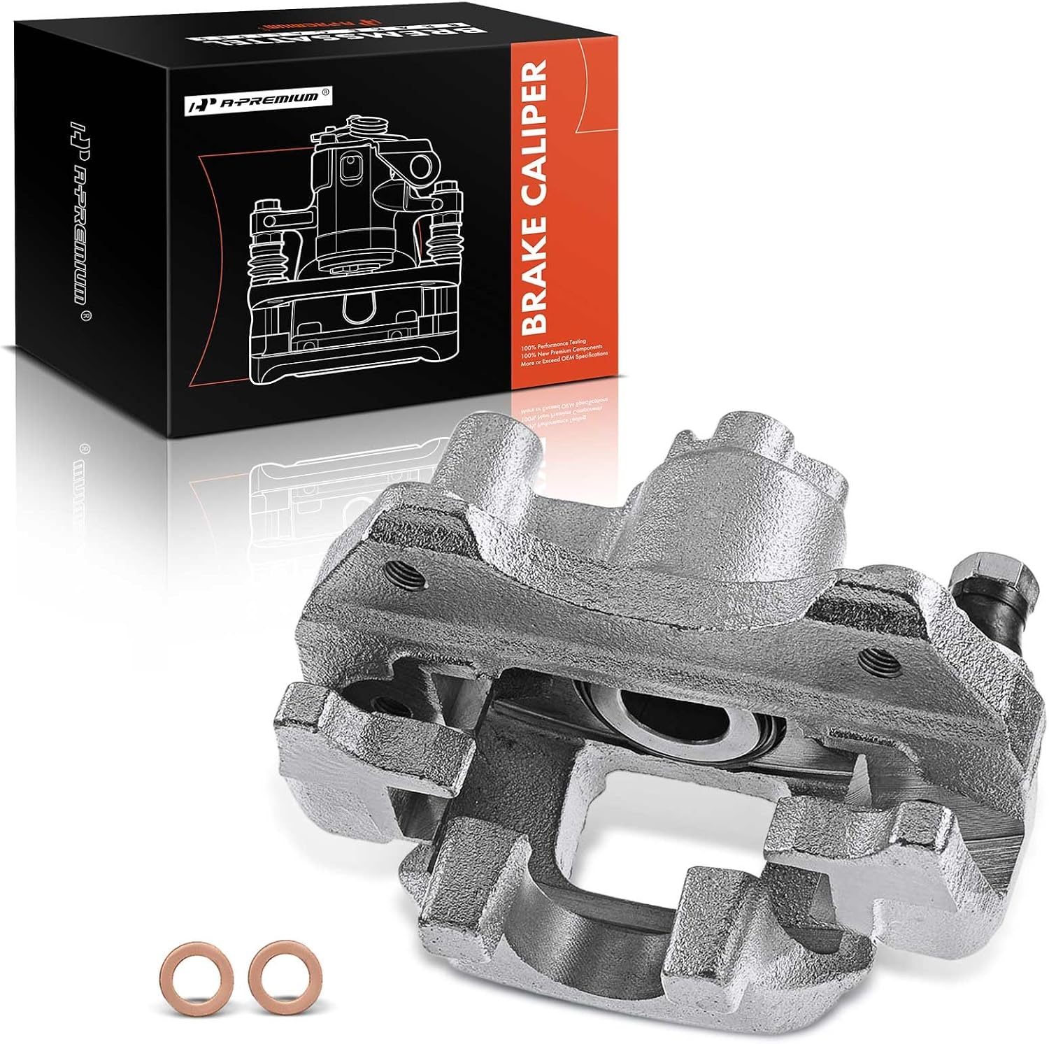A-Premium Disc Brake Caliper Assembly with Bracket Compatible with Select Toyota Models - Highlander 2001-2003 L4 2.4L, 2001-2003 V6 3.0L, FWD only- Rear Right Passenger Side