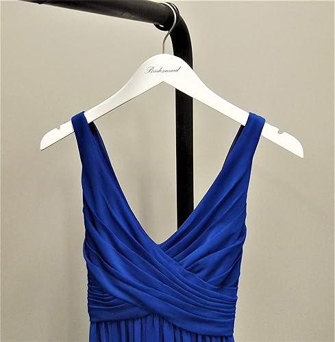 Miniatura 4 de NAHANCO BRM20117 - Colgador de novia de madera blanca con impresión negra (dama de honor), 17 pulgadas (1 pieza)