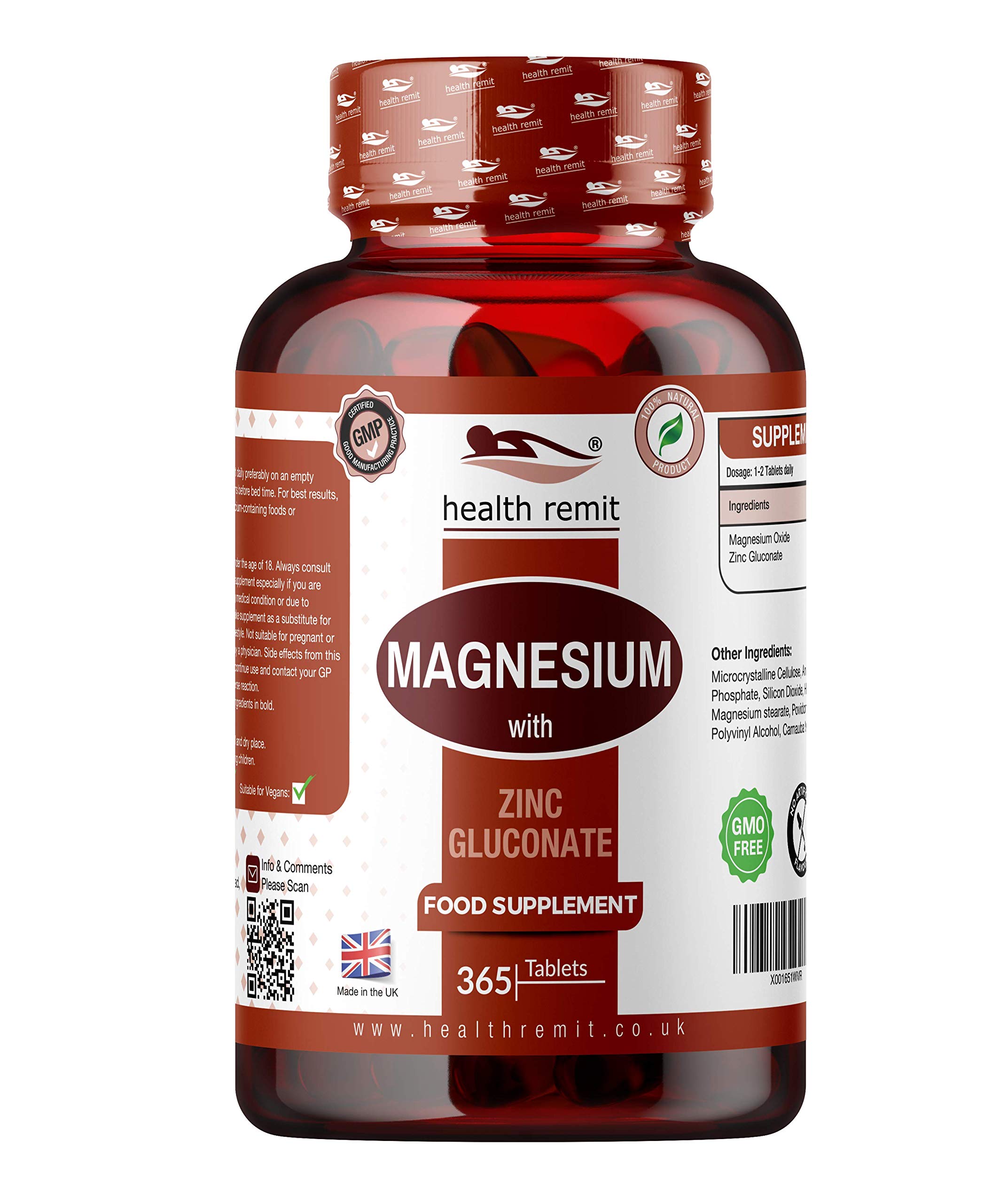 Buy Magnesium Oxide and Zinc Supplement Providing 276mg Pure