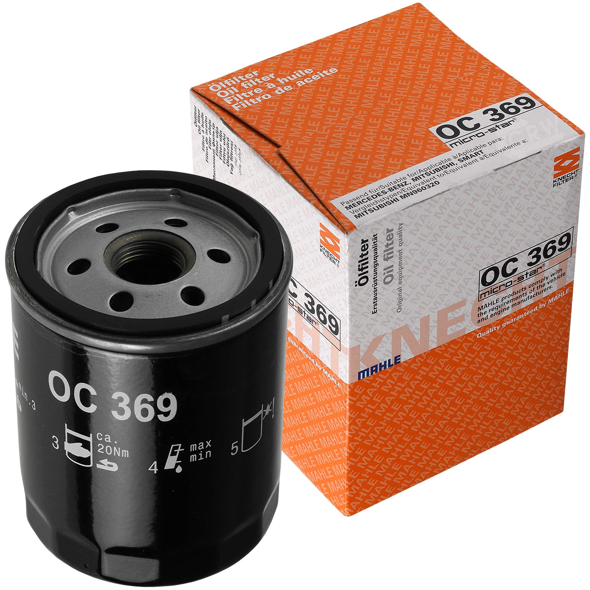 Paquete de inspección Kit de mantenimiento de filtros con filtro de aceite OC 369, filtro de aire LX 1008/1, filtro de combustible KL 313, filtro de habitáculo (carbón activado) LAK 251, tornillo de