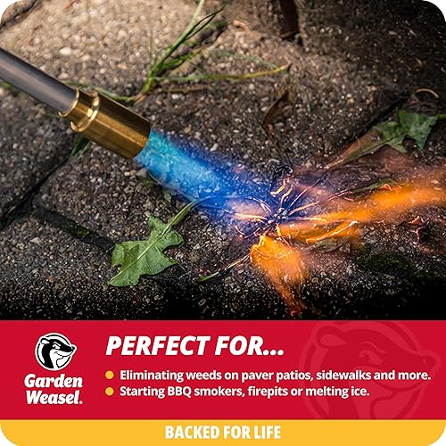 Miniatura 2 de Garden Weasel 98007 WeedTorch - Quemador de malezas con encendedor integrado, herramienta de deshierbe para ahorrar espalda, antorcha de propano de