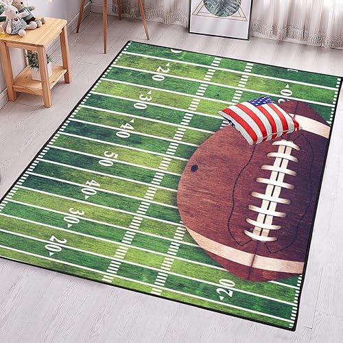 Alfombra deportiva retro para campo de fútbol americano y rugby, alfombra antideslizante para sala de estar, comedor, dormitorio, decoración del