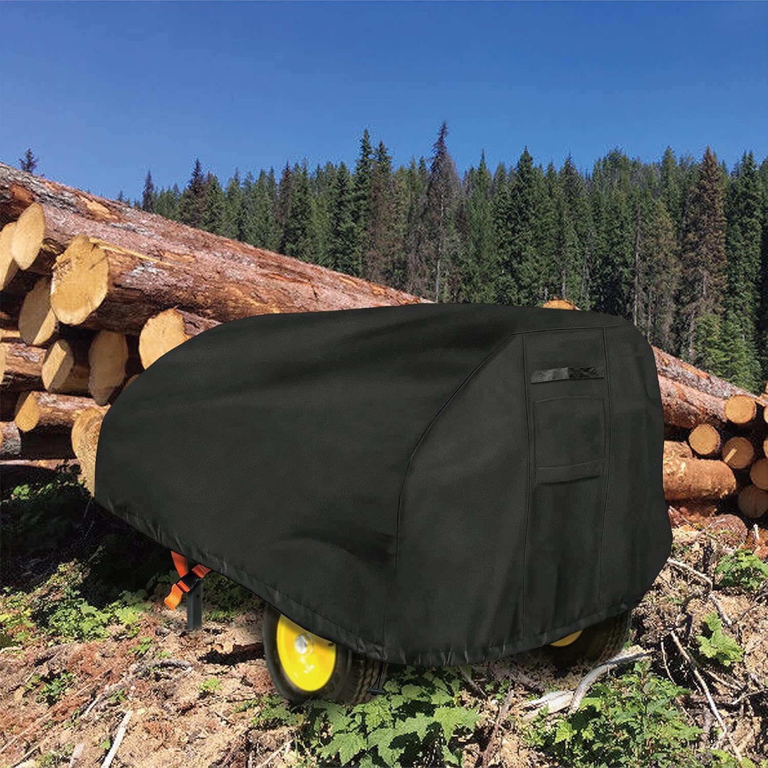 Heavy Duty Log Splitter Cover, Waterproof Oxford Cloth, for 15-45 Ton Gas or Electric Log Splitters, 94" x 49" x 41", Weather Resistant Storage Cover, Easy to Clean, Black