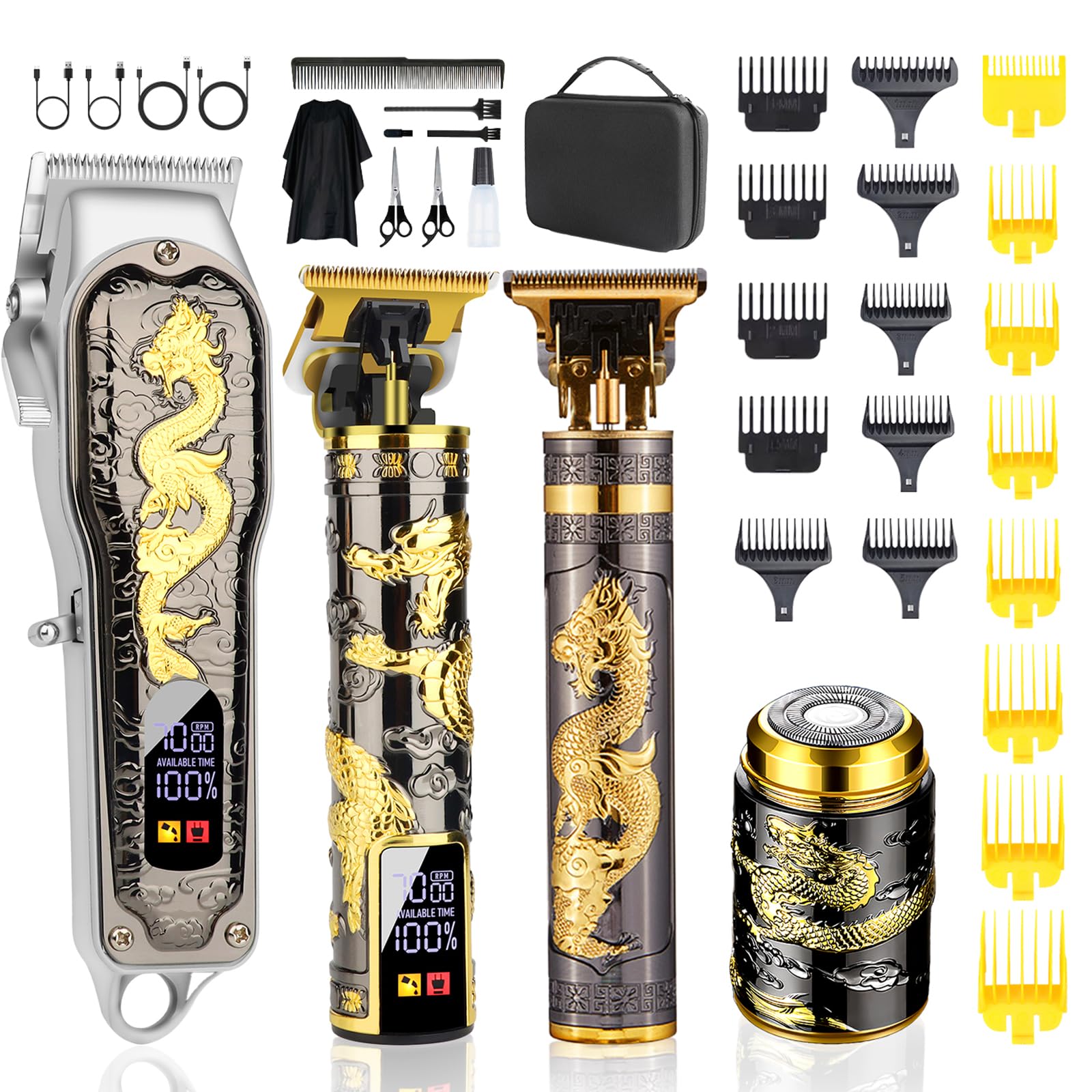 ALEELAI Hair Clippers for Men Professional Hair Trimmer for Men Cordless Barber Clippers,T-Blade Beard Trimmer Electric Shaver Razor for Men Haircutting Grooming Kit