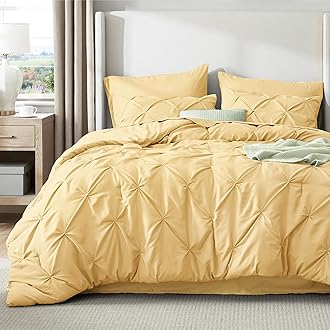 Bedsure Full Size Comforter Sets - Bedding Sets Full 7 Pieces, Bed in a Bag Yellow Bed Sets with Comforter, Sheet, Pillowcases & Shams, Adult & Kids Bedding