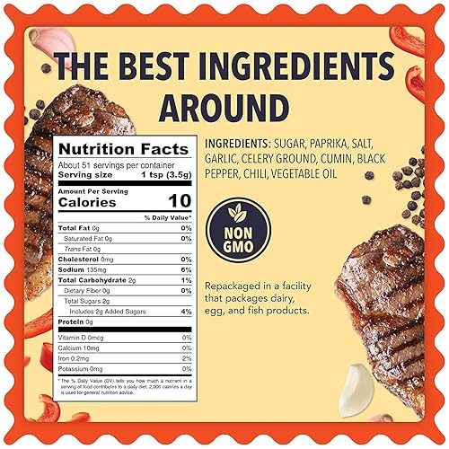 Miniatura 3 de BBQ Spice Rub  Bolsa XL de 6 onzas  Condimento de adobo dulce y ácido, sin OMG, sin gluten y sin nueces, va muy bien en carnes a la parrilla, sopas