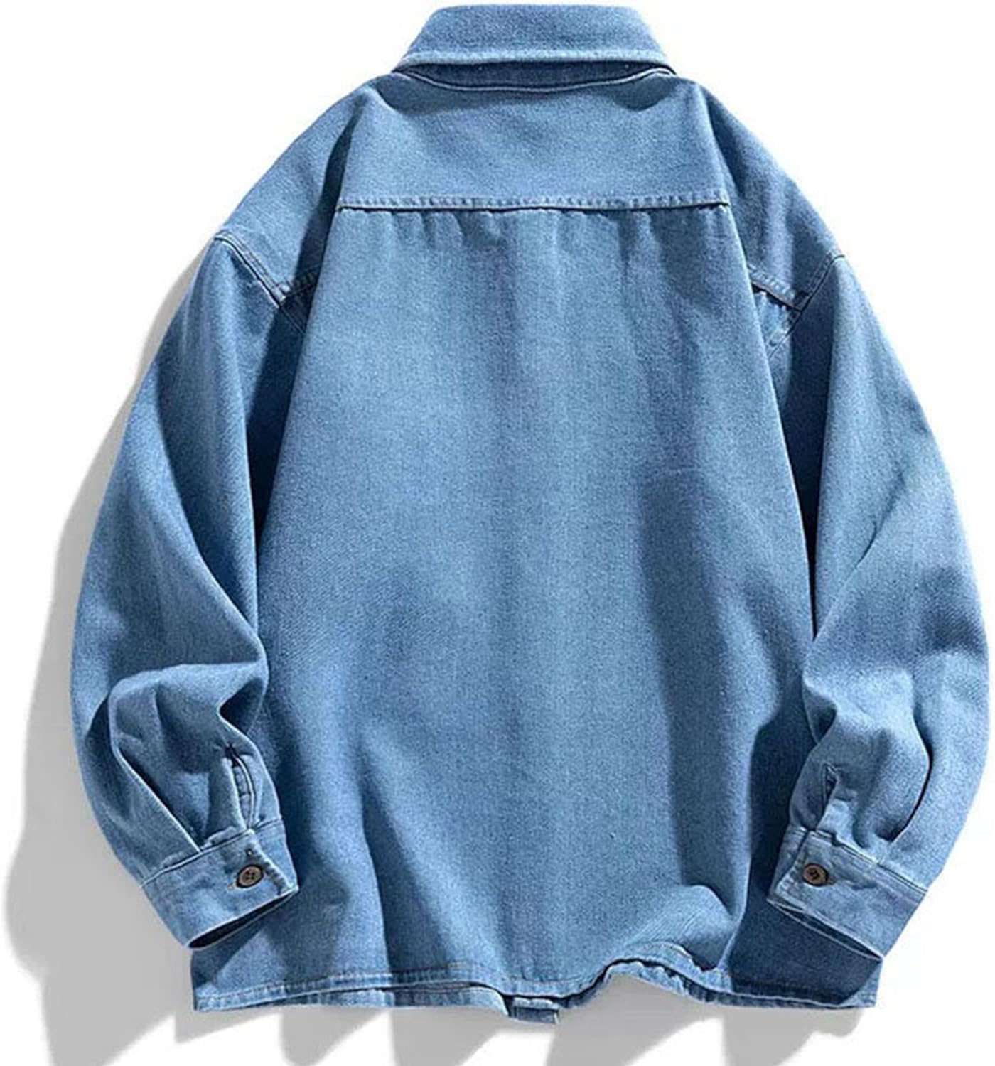 Maiyifu-GJ Men's Denim Jackets Cotton Lightweight Casual Loose Jean Jacket Fashion Distressed Button Down Trucker Coats