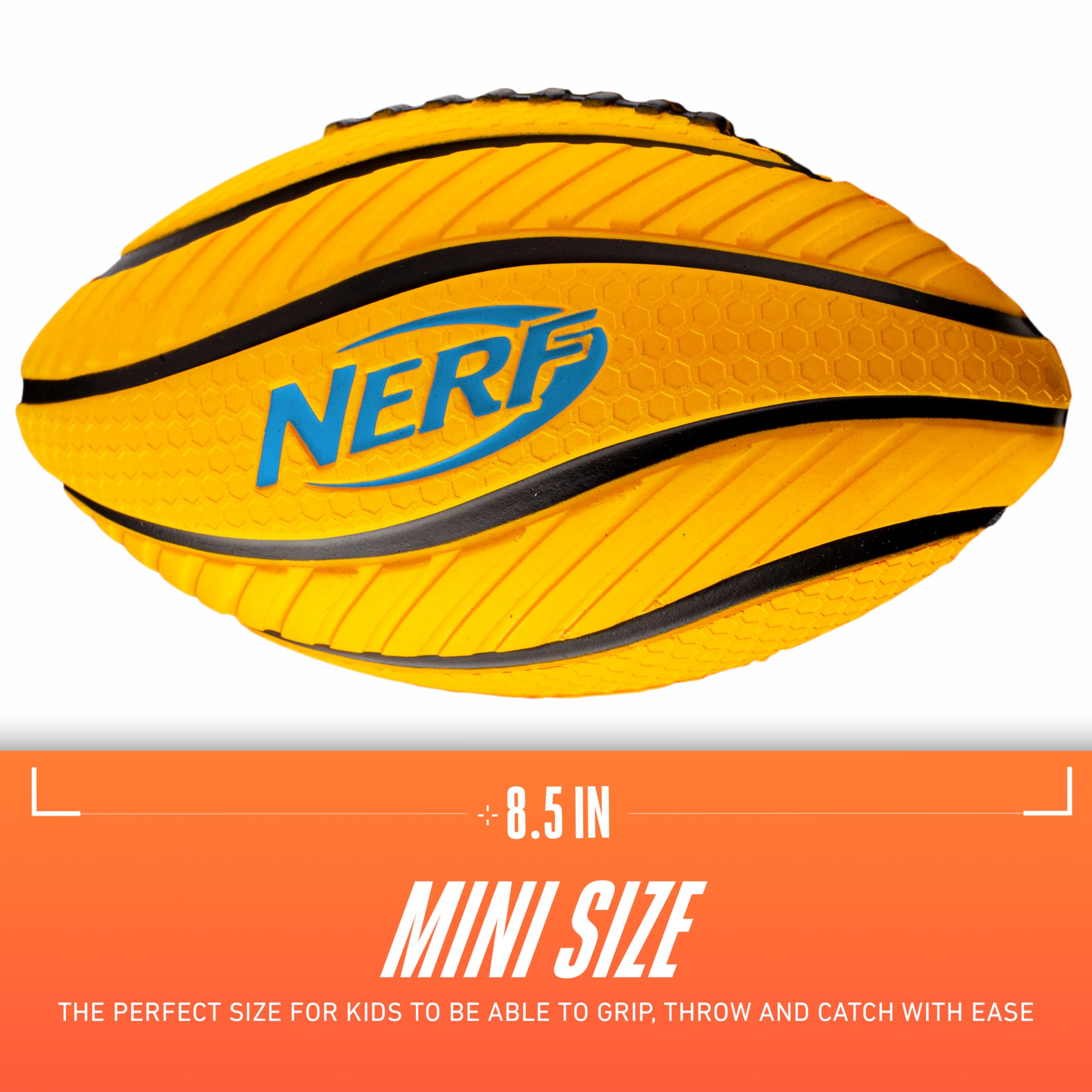 Nerf Kids Foam Football - Spiral Grip Mini Soft Foam Football for Kids - Easy Grip Junior Ball - 8.5" - Image 2