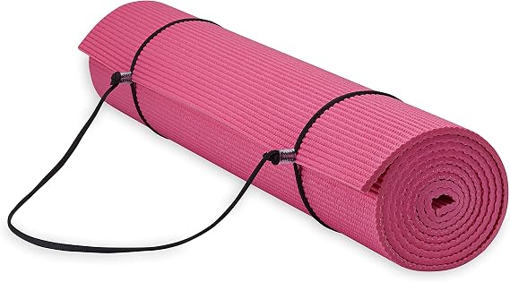 Gaiam Essentials Premium Yoga Mat with Yoga Mat Carrier Sling (72"L x 24"W x 1/4 Inch Thick)