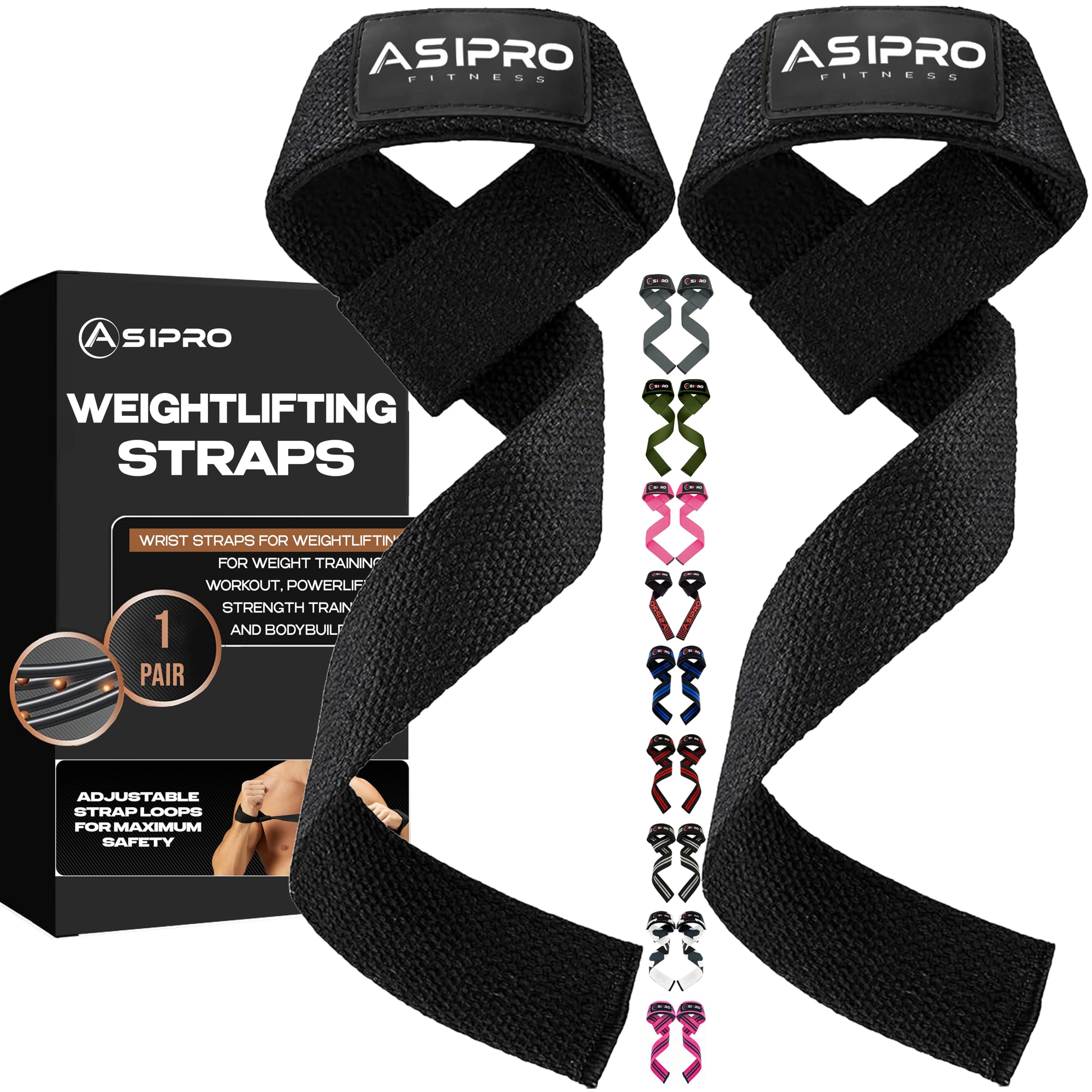 ASIPRO Wrist Straps | Weightlifting Wraps for Men & Women