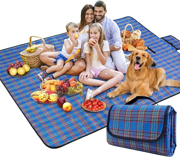 BAXIWUY Coperta da Picnic Impermeabile 150x200cm Blu