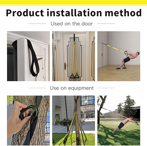 Miniatura 3 de Correas de entrenamiento de resistencia de peso corporal, kit completo de entrenamiento de gimnasio en casa para entrenamiento de cuerpo completo,